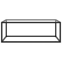 mesa de cafe - mesa de centro negra con vidrio templado 100x50x35 cm