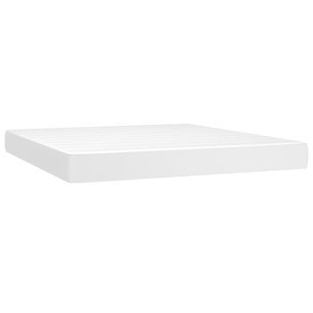 Colchón Muelles Ensacados Firmeza Media Cuero Sintético Blanco 180x200x20 Cm Vidaxl