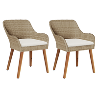 sillas de jardin con cojines 2 uds beige de poliratan cfw416966