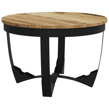 Mesa De Centro Madera Maciza De Mango Sin Tratar 60x40 Cm Vidaxl
