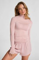 hunkemoller camiseta de cashmere con cuello alto super suave rosa