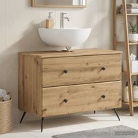 vidaxl mueble de lavabo para bano breda roble artisan 82 x 41 x 59 cm