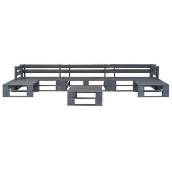 Conjunto Deconjunto Muebles Jardin De Palets Para Jardín 6 Uds | Mesa Y Sillas Madera Gris