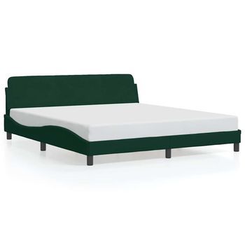 Estructura De Cama Dover Terciopelo Verde Oscuro 180x200 Cm Vidaxl