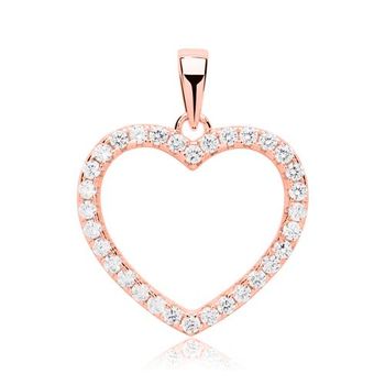 Colgante corazón plata 925 chapado en oro rosa