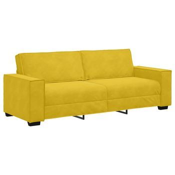Sofá De 3 Plazas Terciopelo Amarillo 220x78x84 Cm Vidaxl