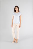 blusa con hombros caidos en saten light blu xl