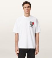 all saints para hombre m042pe camiseta chaste blanco s casual algodon manga corta