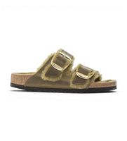 birkenstock para mujer 1023240 sandalias arizona big buckle lana de borrego ajuste estrecho verde oliva 41 marron plano hebilla cas