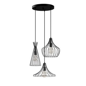 Lámpara De Techo Mezopotamya-n-1300 Negro Metal Diámetro 55x113 Cm