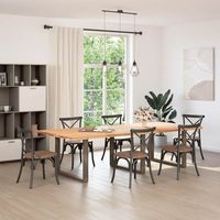 patas mesapierna de mesa comedor forma u 3 uds acero natural 100x72-73 cm