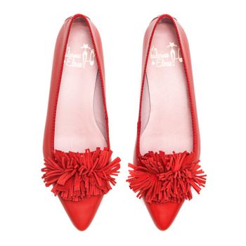 Slipper piel flecos rojo