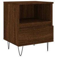 mesita de noche madera de ingenieria marron roble 40x35x50 cm vidaxl