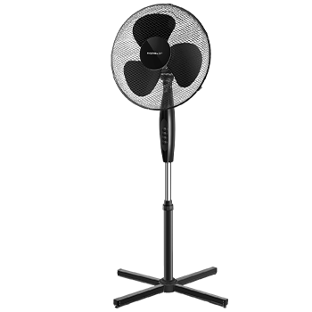 Aigostar Molly 33NFR - Ventilador de Pie, Oscilante 80º, 3 Velocidades, Altura Regulable Hasta 125 cm, Silencioso, Cubierta de Seguridad con Rejilla. Compacto para el Almacenamiento. Color negro.