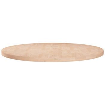 Superficie De Mesa Redonda Madera De Roble Sin Tratar Ø60x2,5cm Vidaxl