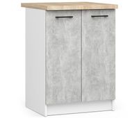 armario de cocina akord s60 con encimera oliwia blanco 60 cm 2 puertas gris hormigon 2 estantes 60x46x85 cm