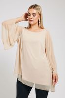 yours london blusa asimetrica beige mujer curvy y tallas grandes yours london