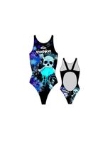 banador de natacion turbo revolution triathlon calaveras mujer negroroyal