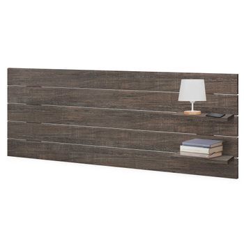 Dhome Cabecero Con Estantes De Madera Reciclada Dm Colgante Pared Estilo Palet Horizontal 145x46cm Cama Vintage Nordico (145cm, Roble Amazonas)
