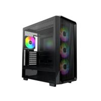 torre gaming montech x5 black argb atx 3x140mm ventiladores vidrio templado