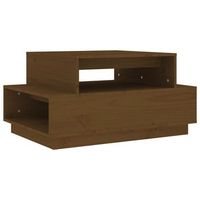 mesa de centro con espacio de almacenaje diseno rustico moderno 80 x 55 x 405 cm madera maciza de pino color marron miel dec039501