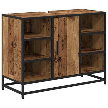 Mueble De Cuarto De Baño Madera Envejecida 80 X 33 X 60 Cm