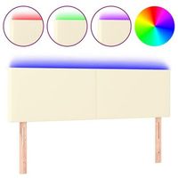 cabecero con led cuero sintetico color crema 144x5x7888 cm vidaxl