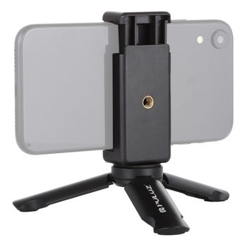 PULUZ Mini soporte de plástico plegable portátil trípode y abrazadera Universal para teléfono soporte para teléfonos inteligentes Clip para xiaomi,huawei