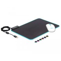 delock 12554 alfombrilla para raton gaming con iluminacion rgb negra