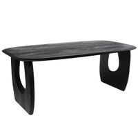 mesa comedor madera acabado negro redondeado 160