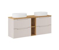 mueble lavabo doble 140cm 4 cajones 2 compartimientos riva cachemira y madera