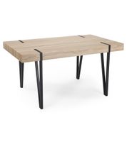 mesa de comedor moderno con tapa de mdf roble y patas negras