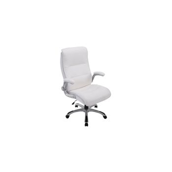 Silla de oficina giratoria regulable en Simil cuero Blanco