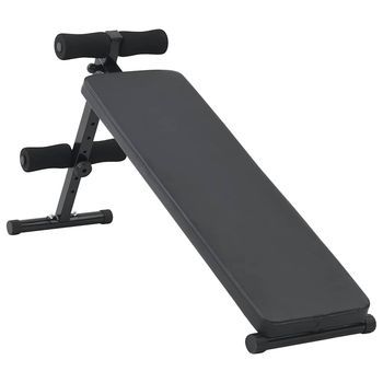 Banco De Abdominales Manual Negro 124 X 33,5 X 55 Cm Vidaxl