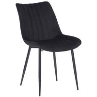 silla de comedor rahden en terciopelo negro 61x46x82 cm clp