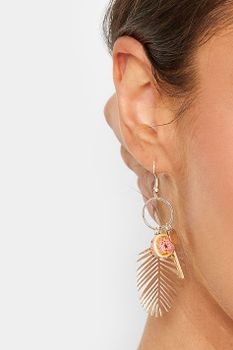 Pendientes Largos Dorados Con Hojas
