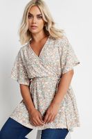 yours top cruzado de flores con cinturon mujer curvy y tallas grandes yours