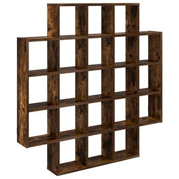 Estante De Pared Roble Ahumado 100 X 13 X 100 Cm Vidaxl
