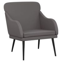 sillon de cuero sintetico gris 63x76x80 cm vidaxl