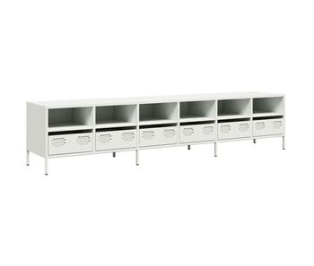 Mueble para tv - mueble tv - mesa de tv acero laminado en frío blanco 202x39x43,5 cm