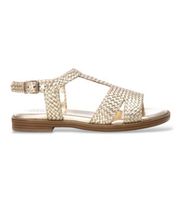 carmela para mujer 16219902-oro sandalia de piel 162199 dorado 36 plano hebilla casual