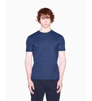 A|X Armani Exchange para hombre. XM002778AF10356FB440 Camiseta regular de algodón clásico marino (S), Casual, Manga corta
