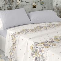 juego de sabanas 50 algodon 50 poliester diseno fondo marino 105 x 190200 cm - gris - burrito blanco