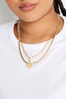 Collar Corto Dorado Doble Altura