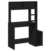 escritorio con estantes madera contrachapada negro 100x45x140cm vidaxl