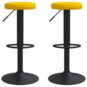 Pack 2 Uds Taburetes De Cocina | Taburete De Bar | Taburete Alto Terciopelo Amarillo Mostaza