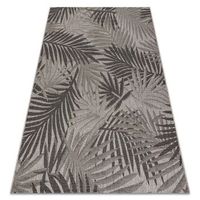 alfombra de cuerda sisal floorlux 20504 hojas selva plateadonegro 80x150 cm