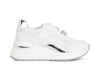 cordones oxford en tela y piel con accesorios para quitar y poner. white 37