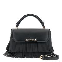 bolso con solapa y flecos black