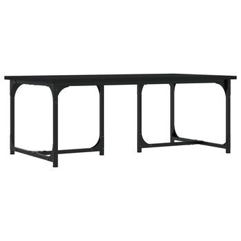 Mesa De Centro 50x90x35 Cm Madera Y Metal Trabajados - Negro